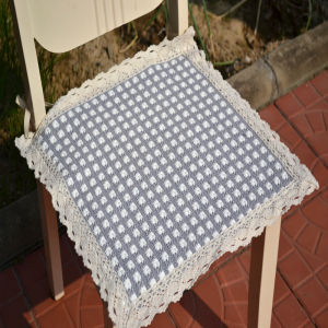 Thickened Cotton Linen Dining Chair Seat Cushion Restraint Rope Breathable Anti-slip 45*45cm Table Chair Pad Home Fabric