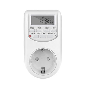 1pc EU Plug Timer Switch Digital Power Socket Energy Saving Adjustable Kitchen Timer Outlet Week Hour Programmable Timing Socket
