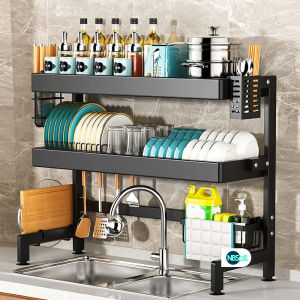 ชั้นวางจานชาม 65/85/95/105/125ซม 2ชั้น ที่วางจานบนซิง ที่คว่ำชามจาน ชั้นคว่ำจานชาม สแตนเลส ชั้นวางถ้วยจาน ที่วางจานชามที่ค่ำจานชาม Dish Drying Rack