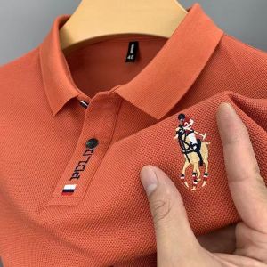 Summer Lightweight Quick Dry Loose Fit Mens Polo Shirt Short Sleeve Embroidered Half Sleeve T-Shirt Youth Trend Casual Wear