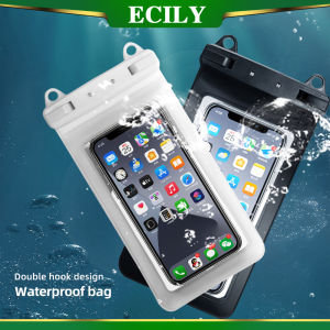 ECILY Mobile Phone Waterproof Bag Waterproof Phone Case Bag Wholesale Double hook lanyard mobile Smartphone Coverage For Phones Up To 7.5 Inches