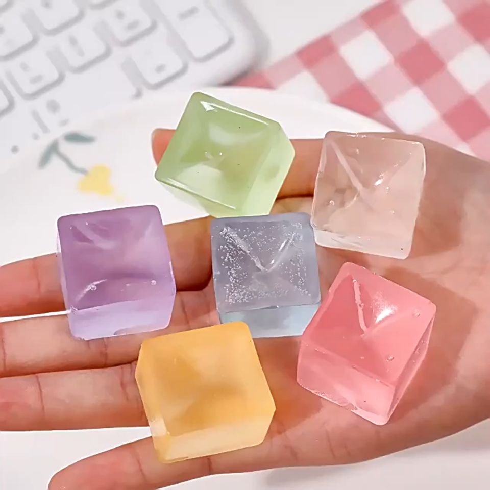 Ice Cube Soft Decompression Pinch Squishy Toys For Kids Antistress Ball Squeeze Party Favors