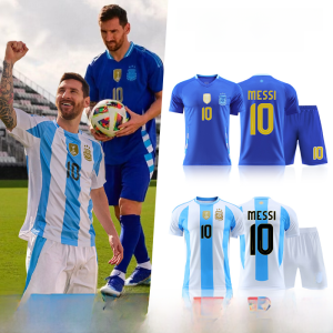No.10 America Cup Messi Football Jersey Summer Team Elementary School Boy Childrens Soccer Uniform Set Short Version Home Match