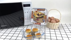 FORMIA Loyang Kaca Segi Empat Tahan Panas 900ml / Prasmanan Wadah Saji Makanan / Baking Tray Pan / OvenChef Square Oven Clear