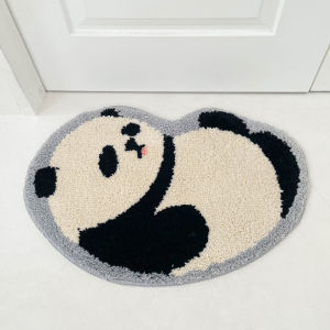 VIKAMA Cute Panda Carpet Bedroom Bed Soft Comfortable Foot Mat Bathroom Non Slip Absorbable Mat Living Room Sofa Blanket