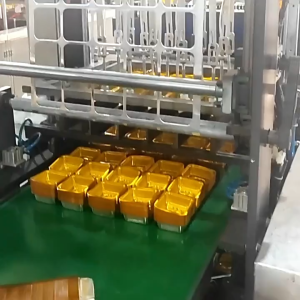 100Pcs Tray Transparent Mooncake Tray Pastry Dessert Bread Square Tray Cake Baking Packaging Box Golden Packaging Box DIY Pastry Packaging Box