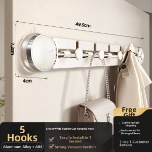 TIANDIYU | Suction Cup Door Hooks No Drilling Installation Hanger Shelf