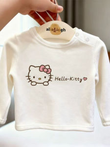 Kitty Print Duvet Warm Winter Long Sleeve Girls Shirt