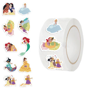 500pcs/roll Disney Movie Princess Stickers Waterproof Graffiti Phone Laptop Luggage Guitar Notebook Cartoon Stickers Kids Toys
