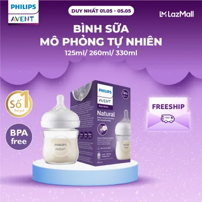 Bình Sữa Mô Phỏng Tự Nhiên Mới Philips Avent Natural Response - Cảm giác và động tác ti như ti tự nhiên - 125ml/ 260ml/ 330ml ( Hộp 1 bình)