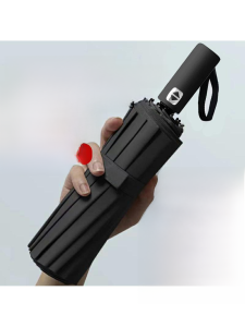 Automatic Umbrella Customized Logo Rain and Rain Dual-Use Large Reinforced Sun Protection UV Protection Sunshade Foldable Advertising Umbrella
