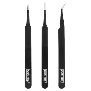 deli | Rustproof Fine Tip Stainless Steel Tweezers