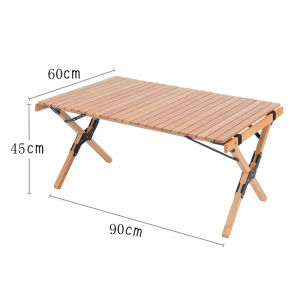 LINSI | Portable Outdoor Foldable Beech Roll-up Table
