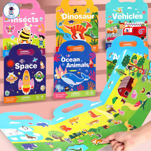 Đồ Chơi Sách Dán Sticker Khủng Long / Phi Hành Gia / Cá Heo / Xe Cứu Hỏa - Thủ Công DIY Sáng Tạo