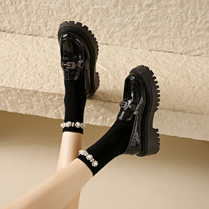 Leather Thick Heel Loafers Womens New Autumn 2025 British Style Black Small Leather Shoes Easy to Wear Chunky Heel Single Shoes