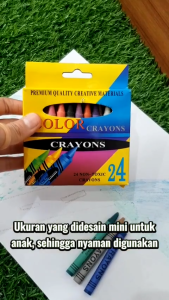 Pensil Crayon 24 Warna Alat Tulis Mewarnai Anak-Anak Lengkap