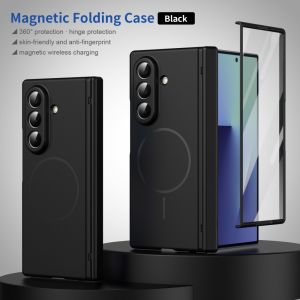 For Samsung Z Fold 8 Case Shockproof Hinge Protective Magnetic Cases For Samsung Galaxy Z Fold 7 6 5 8 For Magsafe Frosted Cover