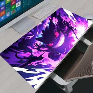 Bandai | Mouse Pad XXL Gaming Desk Mat P-Pokemon Gengar Play Mat Computer Gamer Cabinet Non-Slip Rubber Base Stitched Edge Keyboard Pad