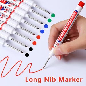 1PC Long Head Marker Pen 20mm Marking Tool Multi-purpose Bathroom Wood Working Decoration Ceramic Deep Hole Long Marker Pens 记号笔