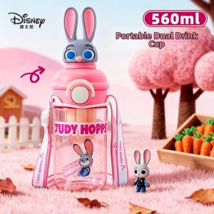 Portable Two-way Drinking Water Bottle for Kids with Rope Handle