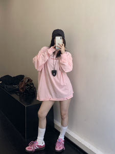 Casual Loose Long Sleeve T-Shirt Womens Lightweight Draped Embroidery Cotton Top Trendy Autumn New Style Oisis Brand