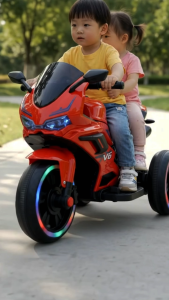 Kids Electric Motorcycle Ride On 3 Wheels Motor with Lights Children Motorbike Vehicle Driving Toy