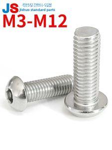 JISHUO | Stainless Steel Pan Semi-Circular Mushroom Head Hex Socket Screws