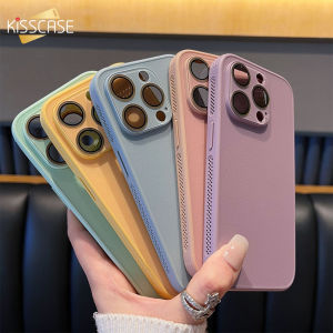 Kisscase Túi da Litchi Pattern Sang Trọng Thoáng Khí Khung vỏ điện thoại Cho iPhone 15 14 13 12 Pro Max bức xạ nhiệt Ống Kính Bảo Vệ Bao Gồm Tất Cả chất liệu da PU Chống Rơi Chống Sốc Ốp lưng cho iPhone 15 14 13 12