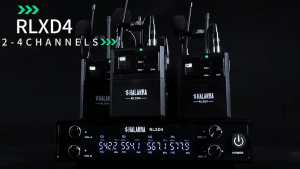 SHALANRA RLXD2 2/4 Channel UHF Wireless Headset Microphone/Lavalier Microphone Wireless Microphone System with Bodypack Transmitter