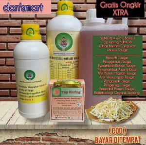 SUMO Cair A & B + Obat Merah Campuran + Top Kering tauge ( Penggemuk/Pengawet/Penghambat akar tauge ) + BUKU PANDUAN