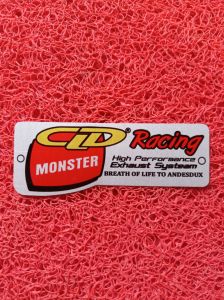 Logo atau Emblem knalpot CLD Racing Monster bahan alumunium