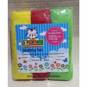 Bedong Bayi Selimut Bayi Set Perlengkapan Tidur Bayi Uniseks 0 - 6 Bulan Isi 3 Pcs UK Jumbo 110x90 Cm
