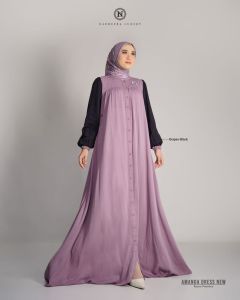 [READY] SPECIAL PRICE!! Amanda Dress New Black Grapes XXL LD 110 Cm by Nadheera Luxury