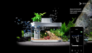 DESGEO Amphibious Eco Fish Tank Pro C180 3L Self-Clean Auto Oxygen WiFi/App Control Smart Home/Office