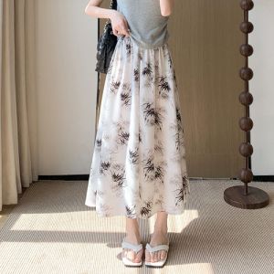 Quần Ống Rộng Vải Lụa Băng Cỡ Lớn Cạp Cao Mùa Hè Phong Cách Trung Hoa Dài Thường Ngày Cho Nữ