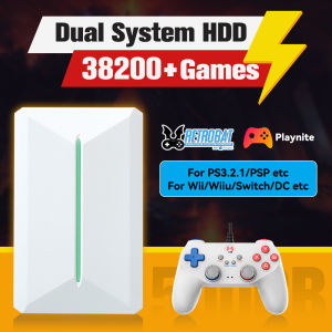 Retrobat＆Playnite System HDD Retro Game Console for PS3/PS2/WIIU/WII/Switch/MAME 50+Emulators 38293 Games＆42 AAA PC Games for PC