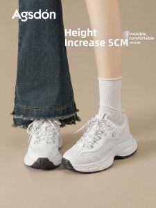 Agsdon | Versatile Breathable Platform Sneakers Women White