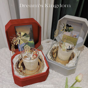 Handmade Dry Flower Aromatherapy Candle Artistic Birthday Gift for Women Vintage New Couple Wedding Ceremony Table Decor