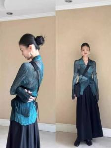 Big Brand Discount Big Sale Leak-Picking 2024 Summer New Niche Style Fancy Slimming Printed Long Sleeve Sunscreen Coat Thin Shirt