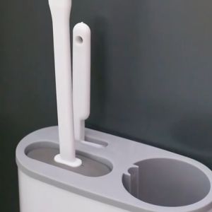 แปรงขัดส้วม แปรงขัดพื้น แปรงขัดห้องน้ำ แปรง3แบบ พร้อมถังเก็บ ใต้ฐานมีรูระบายน้ำ สามารถติดตั้งบนผนังได้ แปรงล้างห้องน้ำ