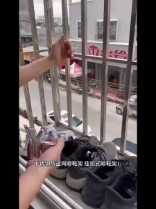 8Pcs Stainless Steel Shoe Drying Rack Windproof Multifunctional Balcony Window Sill