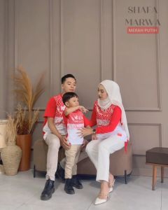 Kaos Spesial Kemerdekaan HUT RI Indonesia 17 Agustusan Couple Keluarga Seragam Panitia SM91 Merah Putih