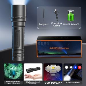 SUPERFIRE | Strong Light Rechargeable Mini Handheld Flashlight