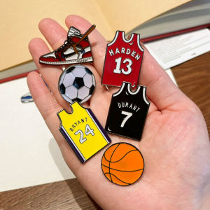 Alloy Metal Basketball Jersey Pin Brooch Pin for Men And Women Unique Style Package Decoration Pin Fresh out of Stock