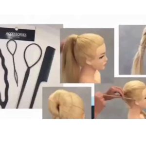 Combo 3 Bộ dụng cụ làm tóc tạo kiểu phồng rút búi tóc đa năng(4 món)
