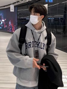 Pure Cotton Thickened American Style Hoodie Mens Casual Outerwear Fleece Lined Loose Fit Autumn Winter Streetwear Coat