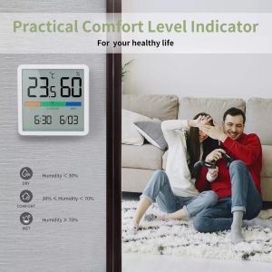 Xiaomi ATUMAN LCD Digital Room Thermometer Hygrometer Temperature And Humidity Meter Clock Home Indoor High Precision Room Monitor 温度计 湿度计
