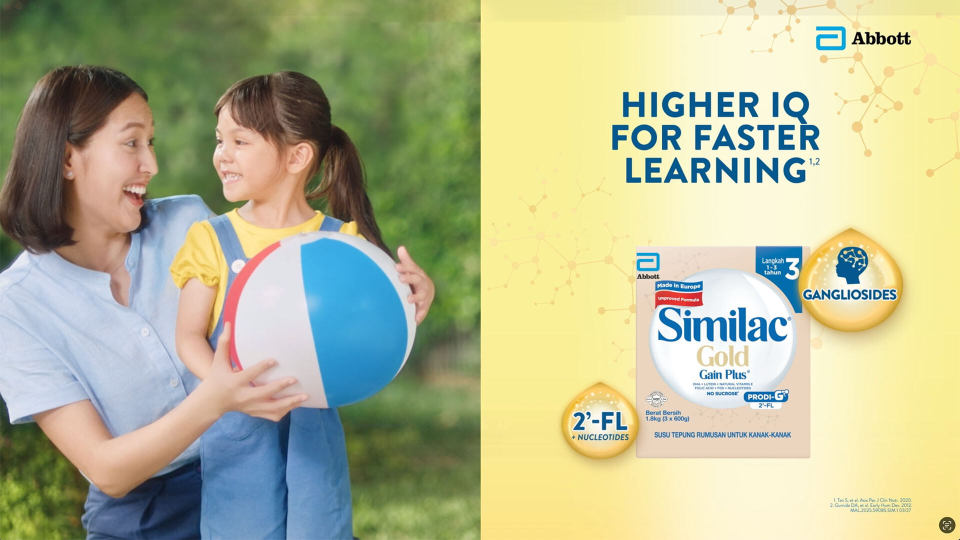 Similac Gold Gain Plus Step 3 Milk Formula 1.8kg (Growing Up Milk for Faster Learning)