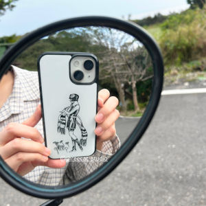 Minimalist Retro Sketch Creative Girl Matte Phone Case for iPhone 17 16 15 14 13 12 11 Air Pro Max XR XSMax Plus Y2k Back Shell