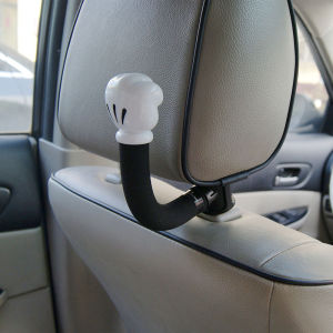 Cute Car Seat Back Hooks Interior Automobile Storage Hooks Multi-Functional L-Shaped Rotatable Plastic Headrest Hooks
